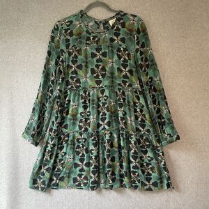 Knox Rose Rayon Long Sleeve Mini Tunic Dress ML